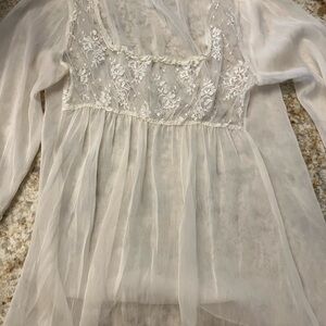 Elegant Sheer White Lace Top